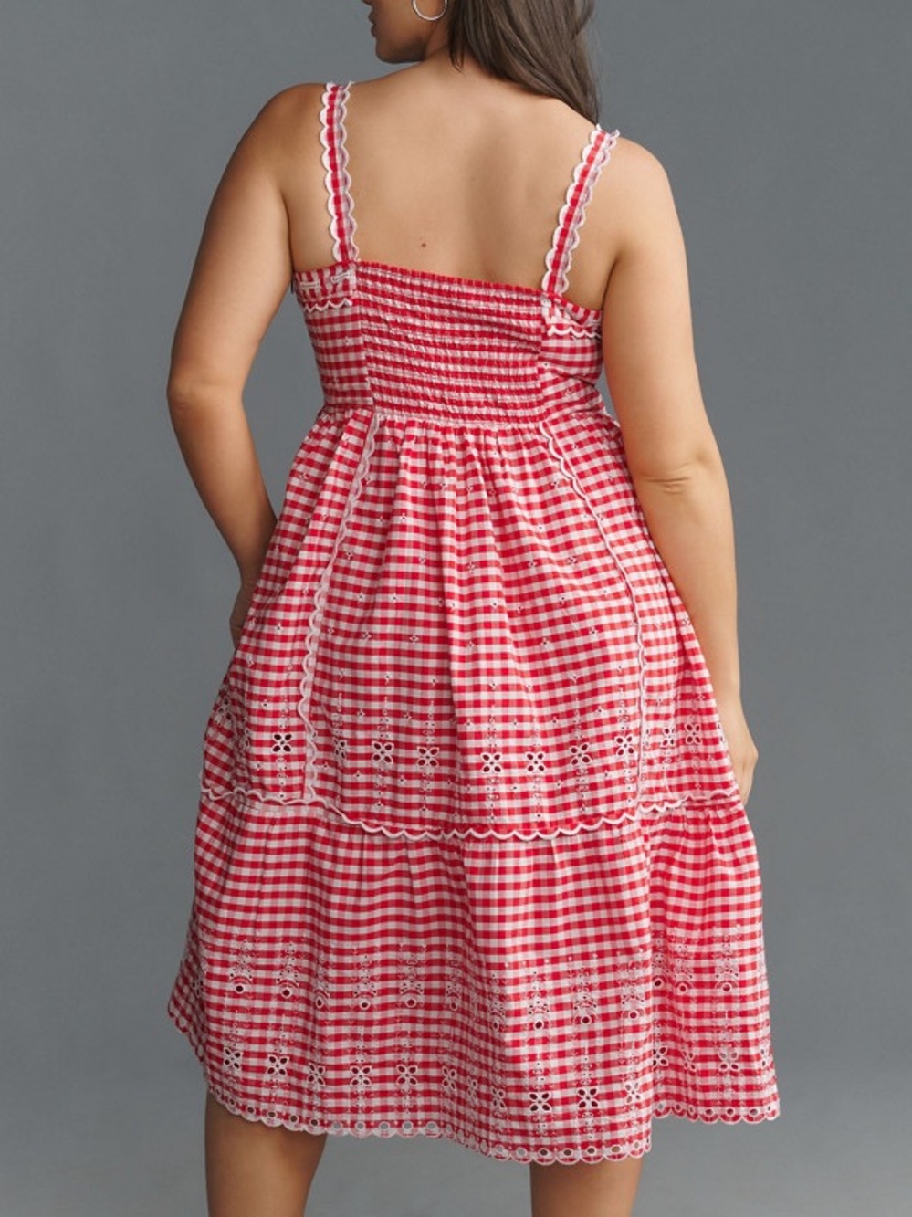Anthropologie Sleeveless Sweetheart Gingham Midi Dress Size 2X - Picture 7 of 10